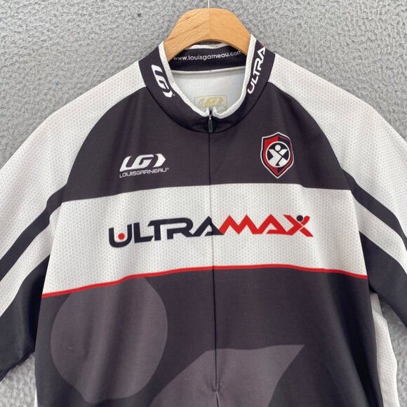 Louis Garneau Jersey Men XXL Gray UltraMax 1/2 Zip Up Short Sleeve Cycling Sport - Picture 2 of 10